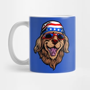 USA Patriotic American Dog Illustration Mug